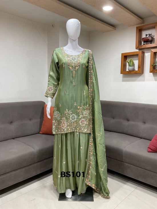 Amrah Wholesale Beriston Bs 101 Pure Tissue Silk Heavy Handwork Embroidered Salwar Kameez Set - Amrah Wholesale
