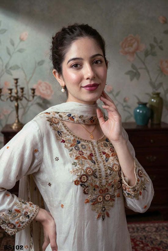 Amrah Wholesale Beriston Bs 102 Pure Chinon Heavy Handwork Embroidered Salwar Kameez Set - Amrah Wholesale