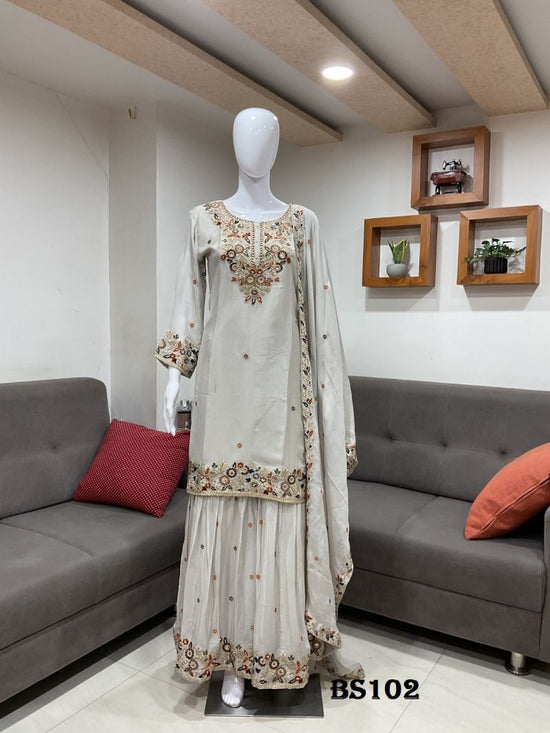 Amrah Wholesale Beriston Bs 102 Pure Chinon Heavy Handwork Embroidered Salwar Kameez Set - Amrah Wholesale