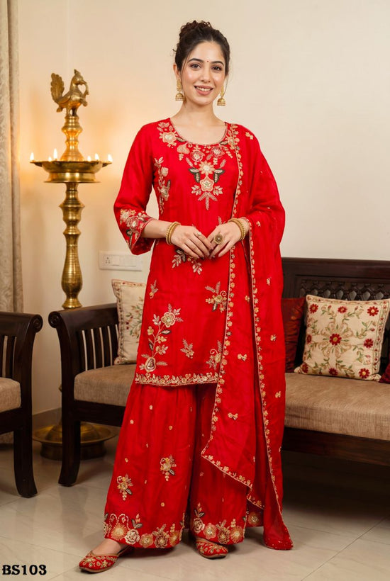 Amrah Wholesale Beriston Bs 103 Pure Natural Crepe Heavy Handwork Embroidered Salwar Kameez Set - Amrah Wholesale