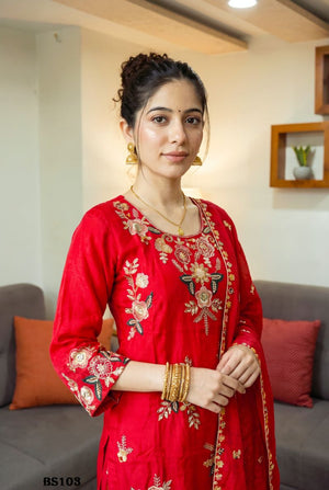 Amrah Wholesale Beriston Bs 103 Pure Natural Crepe Heavy Handwork Embroidered Salwar Kameez Set - Amrah Wholesale