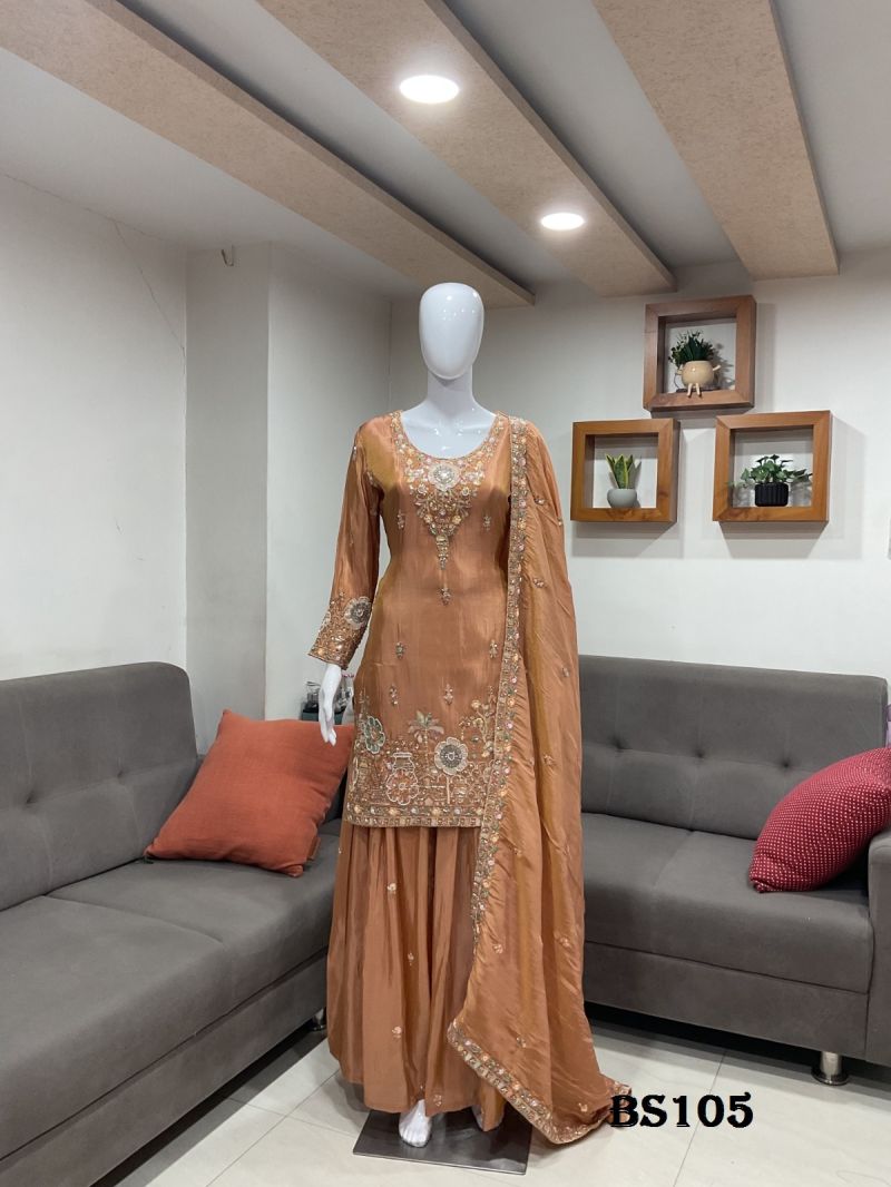 Amrah Wholesale Beriston Bs 105 Pure Tissue Silk Heavy Handwork Embroidered Salwar Kameez Set - Amrah Wholesale