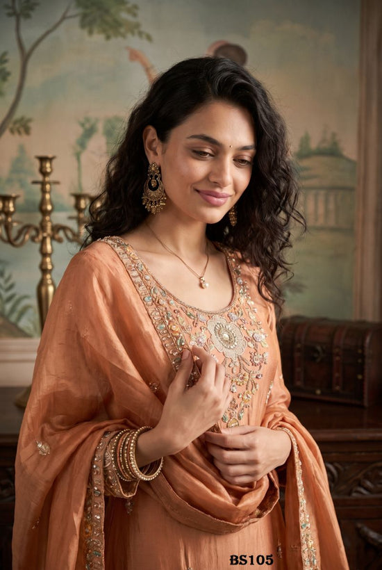 Amrah Wholesale Beriston Bs 105 Pure Tissue Silk Heavy Handwork Embroidered Salwar Kameez Set - Amrah Wholesale