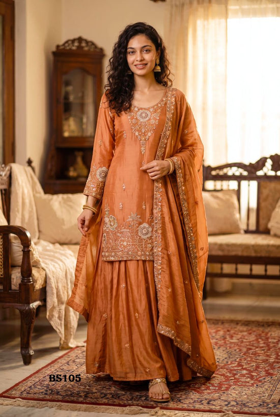 Amrah Wholesale Beriston Bs 105 Pure Tissue Silk Heavy Handwork Embroidered Salwar Kameez Set - Amrah Wholesale