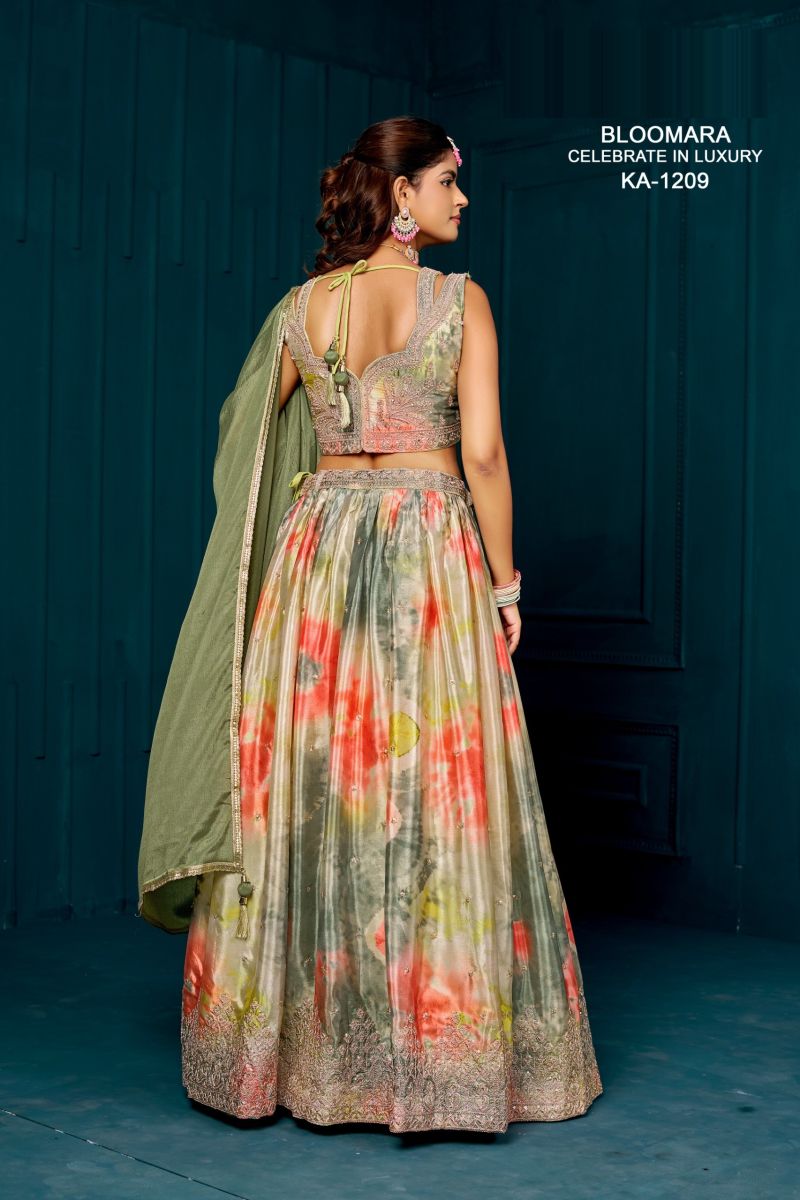 Amrah Wholesale Bloomara Ka 1209 Chinon Printed Embroidered Lehenga Choli