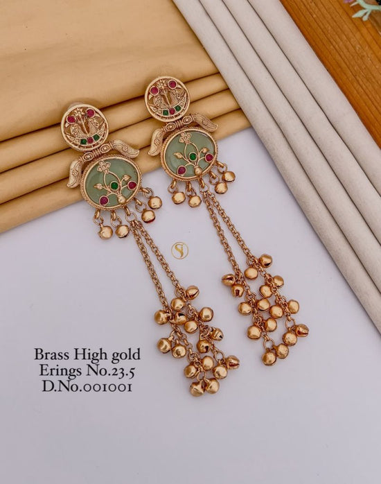 Amrah Wholesale Brass High Gold Kashmiri Earring 23 Brass Imitation Jewellery