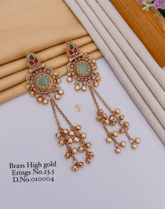 Amrah Wholesale Brass High Gold Kashmiri Earring 23 Brass Imitation Jewellery