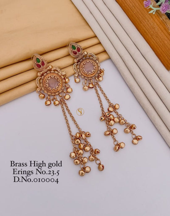 Amrah Wholesale Brass High Gold Kashmiri Earring 23 Brass Imitation Jewellery