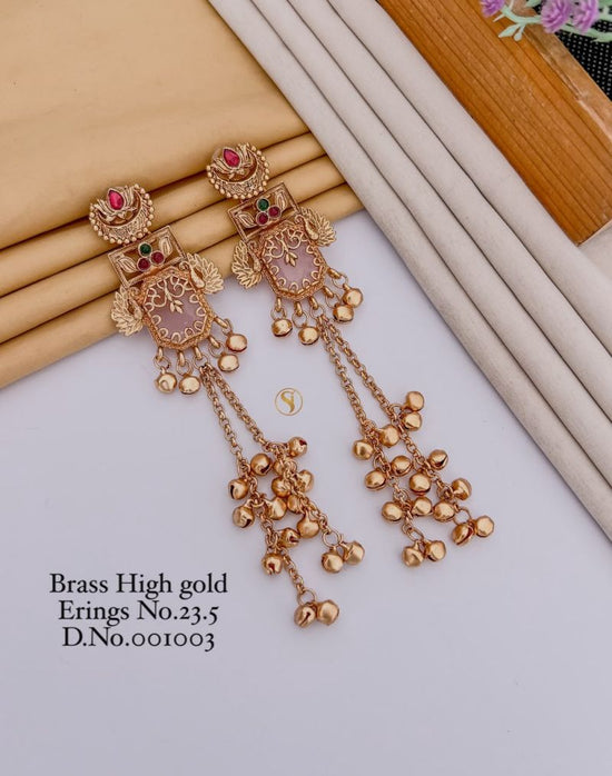 Amrah Wholesale Brass High Gold Kashmiri Earring 23 Brass Imitation Jewellery