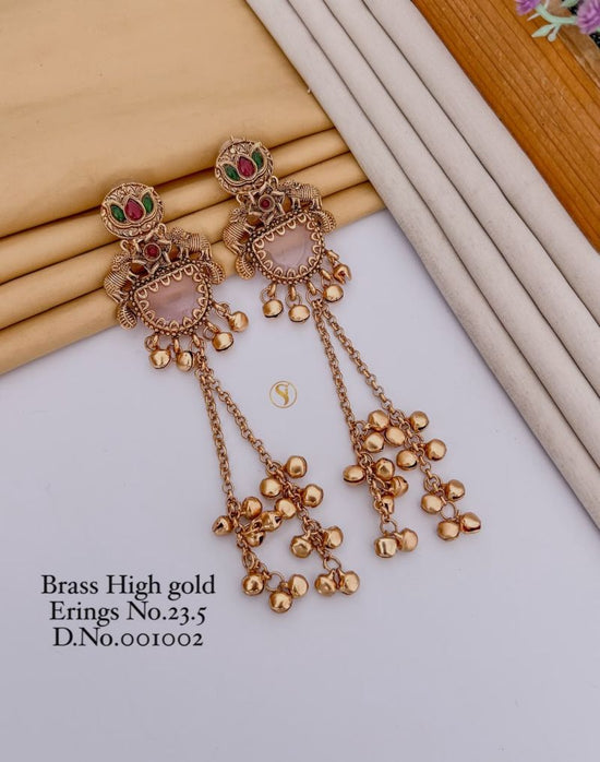 Amrah Wholesale Brass High Gold Kashmiri Earring 23 Brass Imitation Jewellery