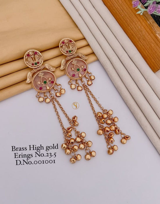 Amrah Wholesale Brass High Gold Kashmiri Earring 23 Brass Imitation Jewellery