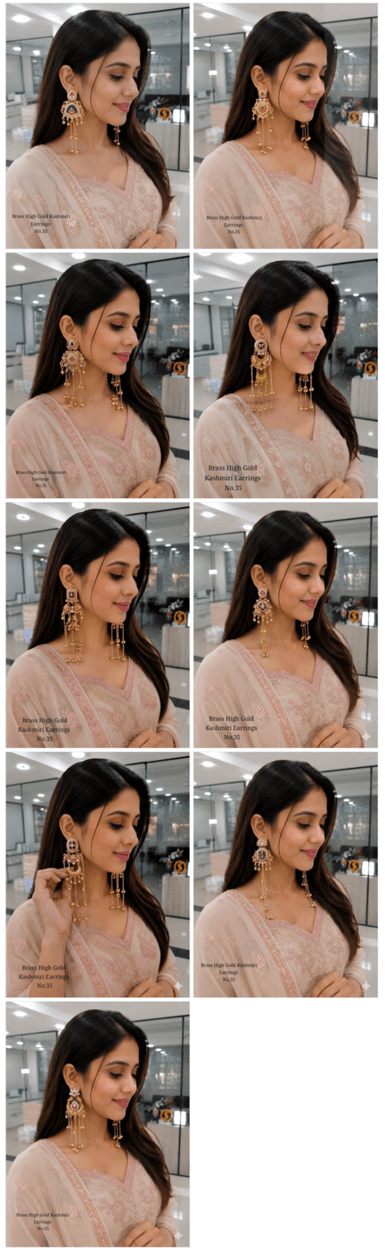Amrah Wholesale Brass High Gold Kashmiri Earring 35 Collection - Amrah Wholesale
