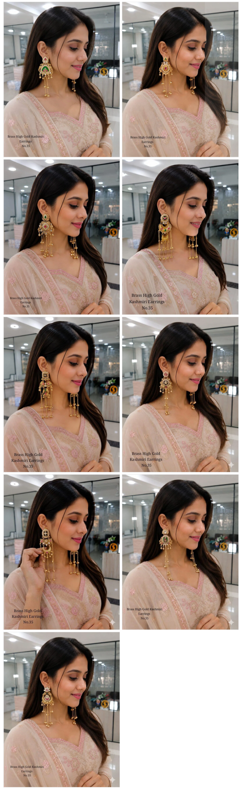 Amrah Wholesale Brass High Gold Kashmiri Earring 35 Collection