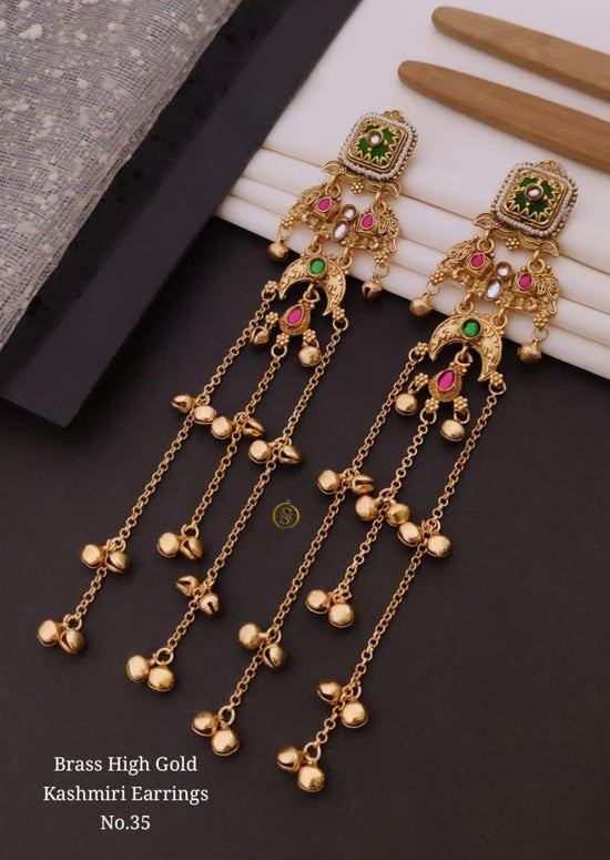 Amrah Wholesale Brass High Gold Kashmiri Earring 35 Collection