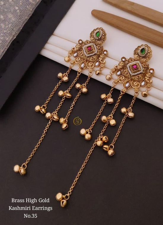 Amrah Wholesale Brass High Gold Kashmiri Earring 35 Collection