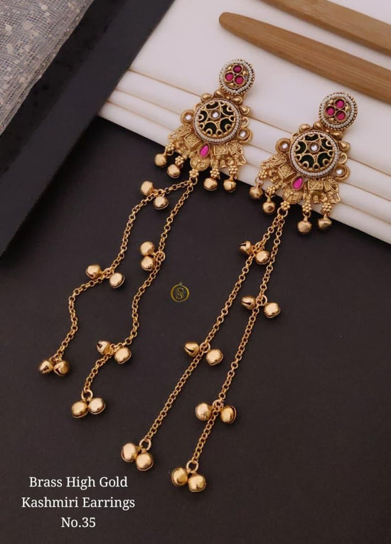 Amrah Wholesale Brass High Gold Kashmiri Earring 35 Collection