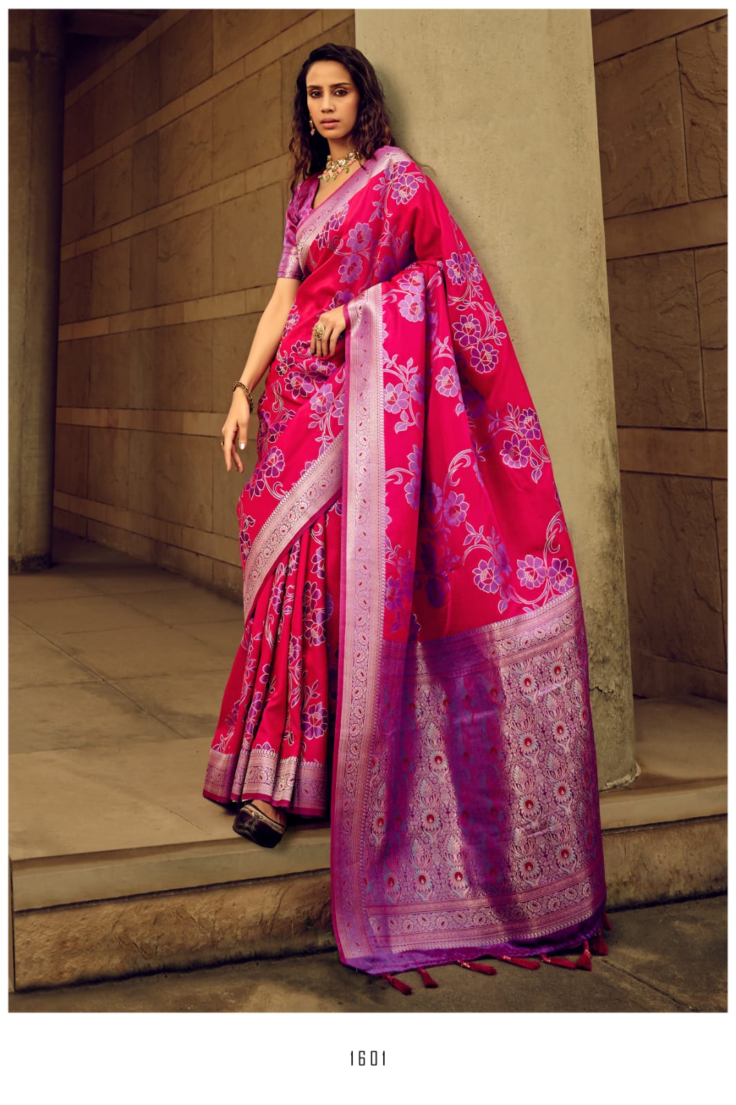 Amrah Wholesale Brasso 1600 Satin Brasso Saree