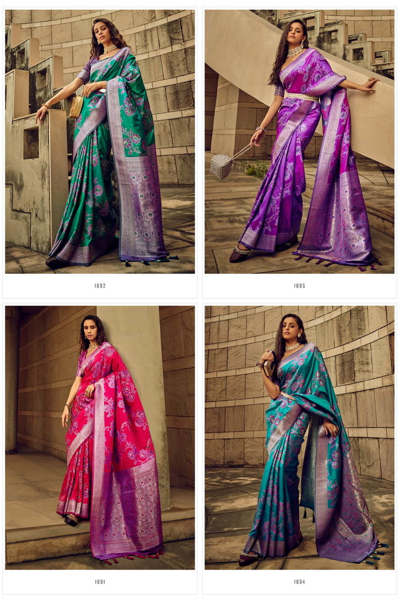 Amrah Wholesale Brasso 1600 Satin Brasso Saree