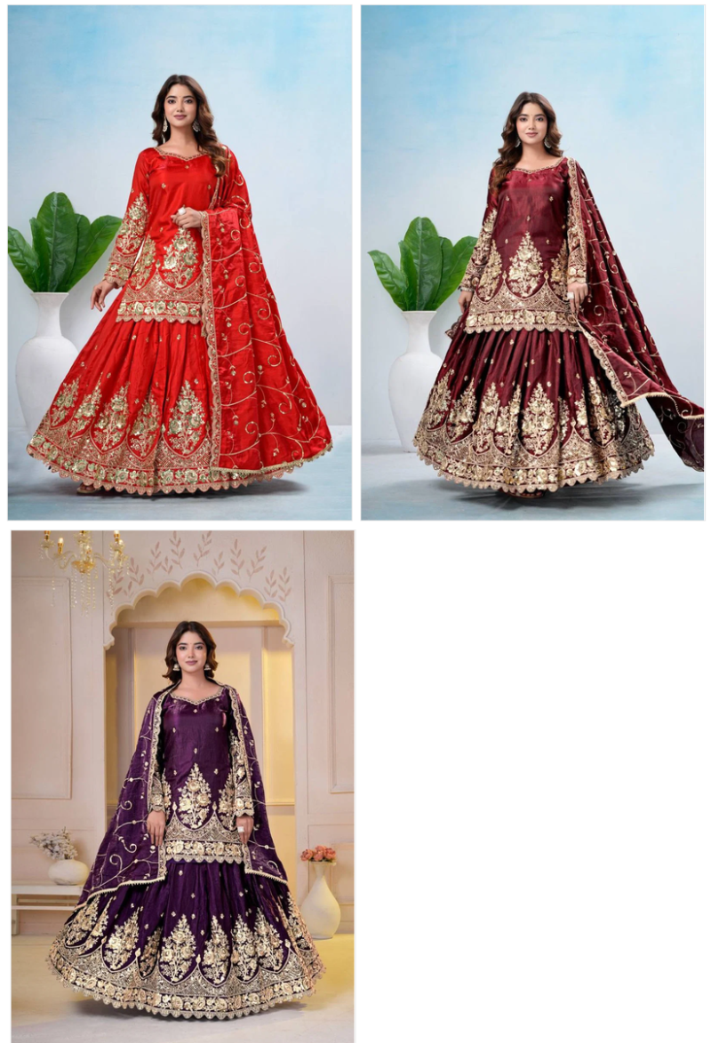 Amrah Wholesale Bt 5051 Jelly Shimmer Silk Lehenga