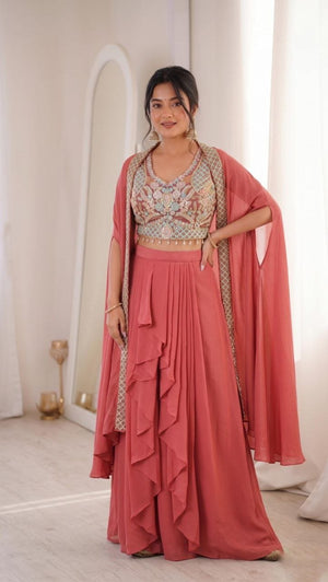 Amrah Wholesale Bt 7154 Faux Georgette Indo Western - Amrah Wholesale