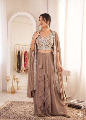 Amrah Wholesale Bt 7154 Faux Georgette Indo Western - Amrah Wholesale