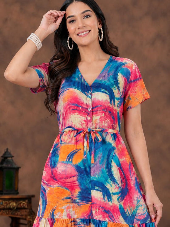 Amrah Wholesale C 308 Blue Viscose Rayon Gown