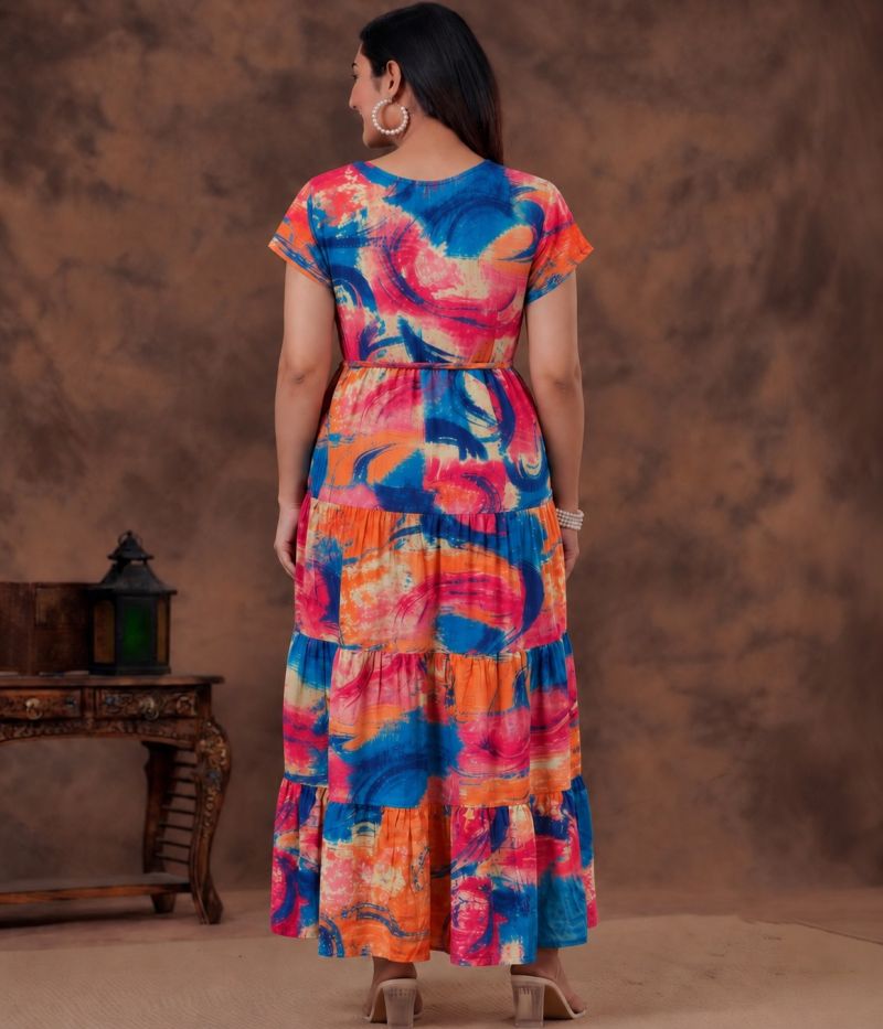 Amrah Wholesale C 308 Blue Viscose Rayon Gown