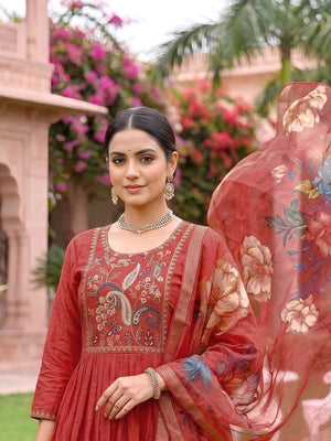 Amrah Wholesale Cadbury Vol 1 Viscose Vertican Silk Kurti Pant Dupatta Set - Amrah Wholesale