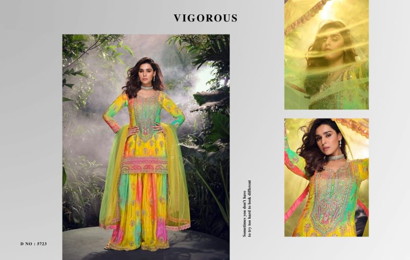 Amrah Wholesale Carnival 5723 To 5725 Chinon Dress Material