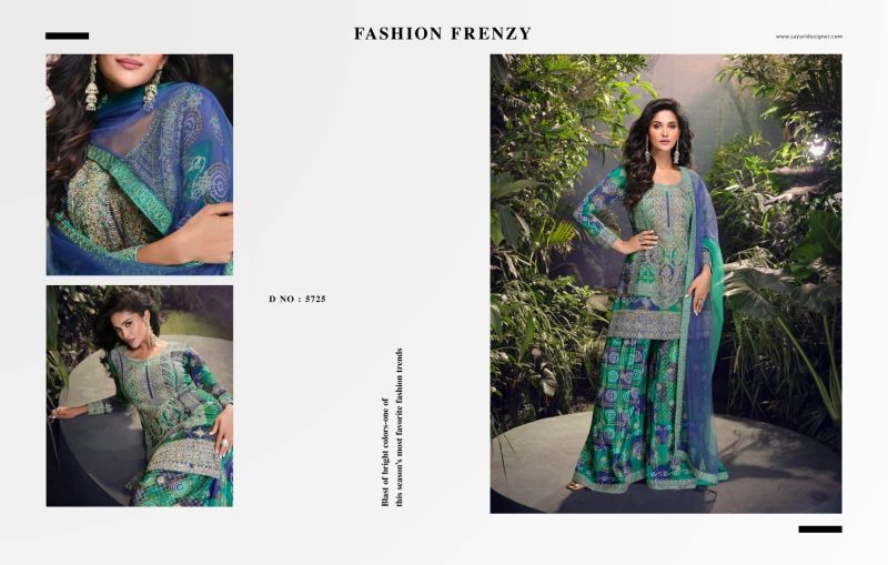 Amrah Wholesale Carnival 5723 To 5725 Chinon Dress Material