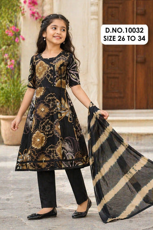 Amrah Wholesale Charvika 10032 Rayon Kids Wear Kurti Pant Dupatta Set - Amrah Wholesale