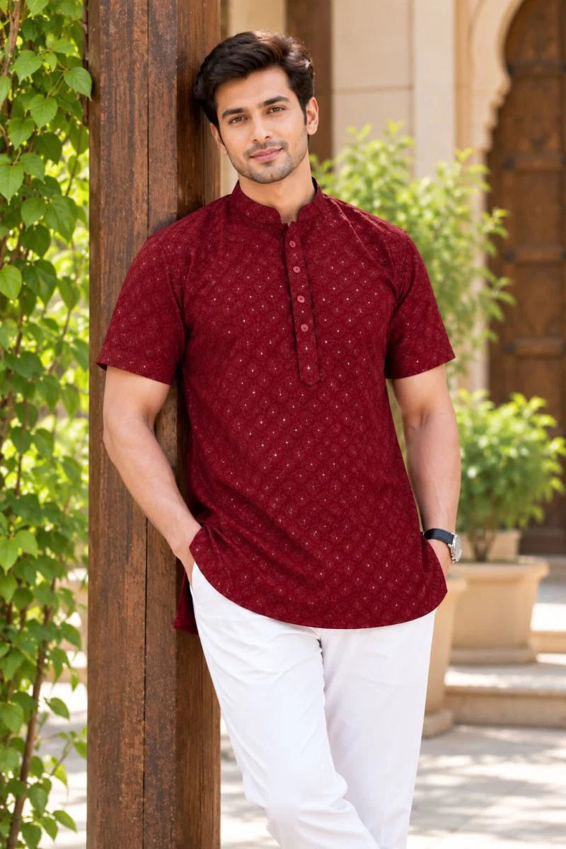 Amrah Wholesale Chikankari Shirt Vol 1 Rayon Short Kurta