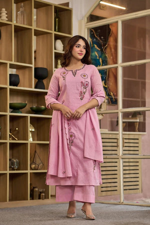 Amrah Wholesale Chitra 2 Viscose Mul Butti Embroidered Kurti Pant Dupatta Set