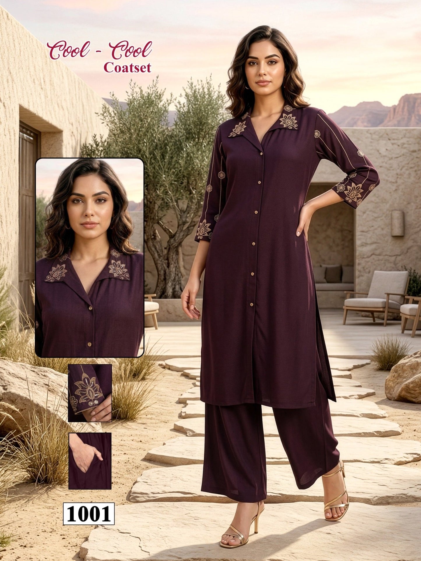 Amrah Wholesale Cool Cool D No 1001 To 08 Vartican Silk Embroidered Kurti With Bottom - Amrah Wholesale