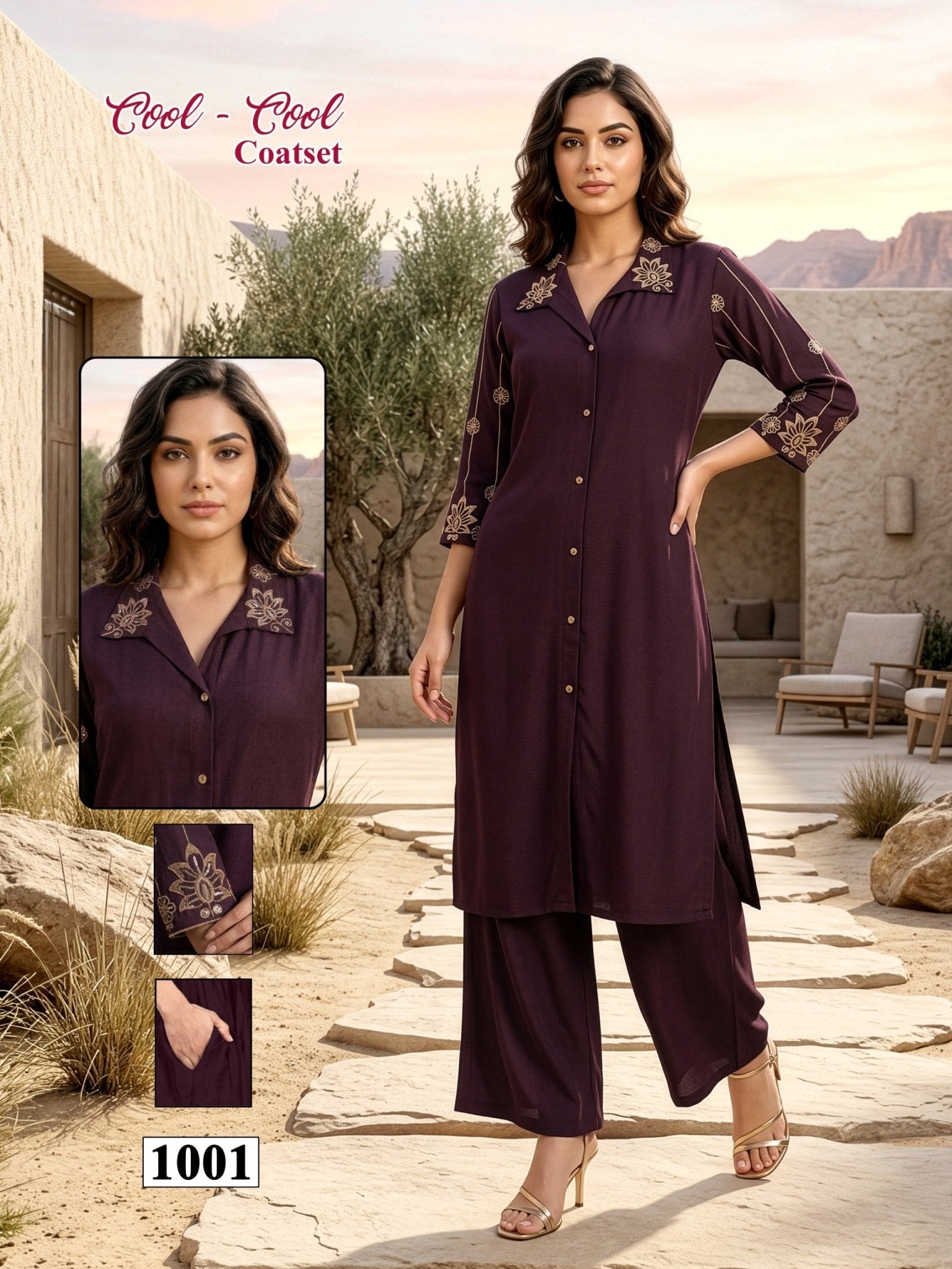 Amrah Wholesale Cool Cool D No 1001 To 08 Vartican Silk Embroidered Kurti With Bottom - Amrah Wholesale