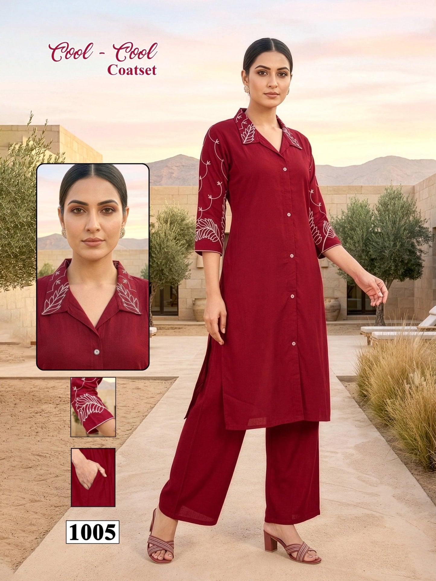 Amrah Wholesale Cool Cool D No 1001 To 08 Vartican Silk Embroidered Kurti With Bottom - Amrah Wholesale