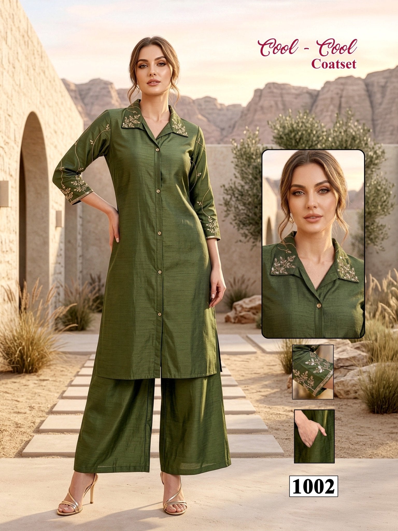 Amrah Wholesale Cool Cool D No 1001 To 08 Vartican Silk Embroidered Kurti With Bottom - Amrah Wholesale
