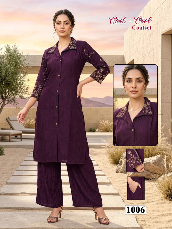 Amrah Wholesale Cool Cool D No 1001 To 08 Vartican Silk Embroidered Kurti With Bottom - Amrah Wholesale