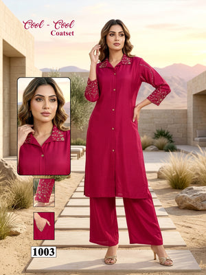 Amrah Wholesale Cool Cool D No 1001 To 08 Vartican Silk Embroidered Kurti With Bottom