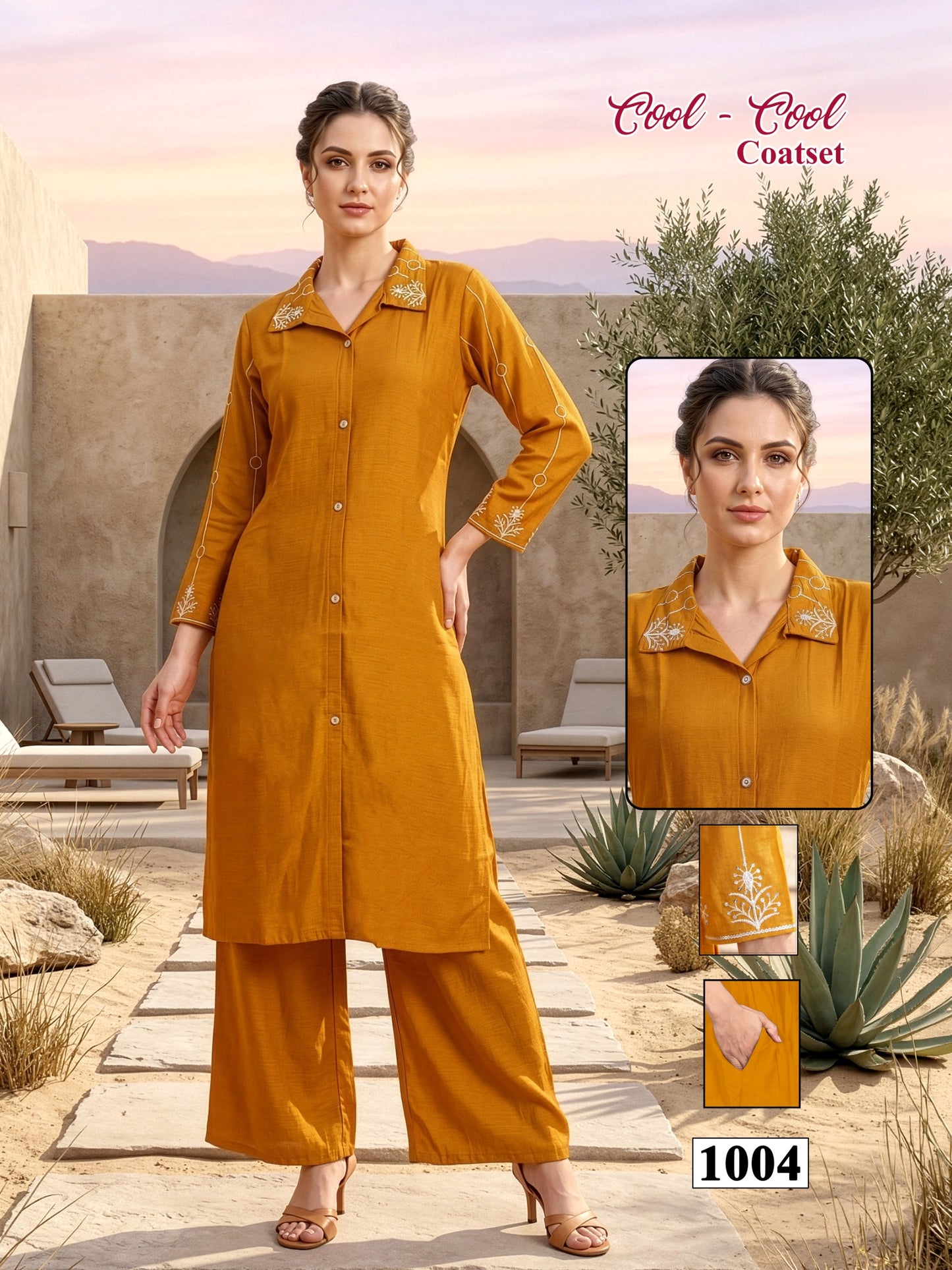 Amrah Wholesale Cool Cool D No 1001 To 08 Vartican Silk Embroidered Kurti With Bottom