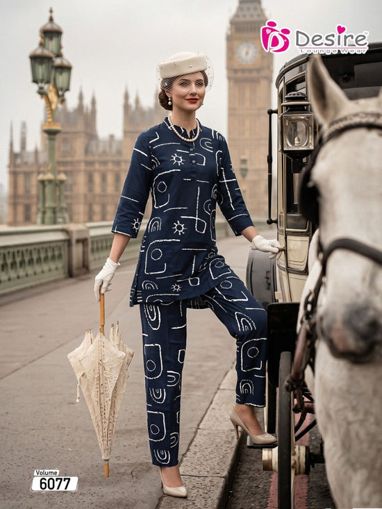 Amrah Wholesale Desire Vol 6077 Rayon Printed Co-Ord Set