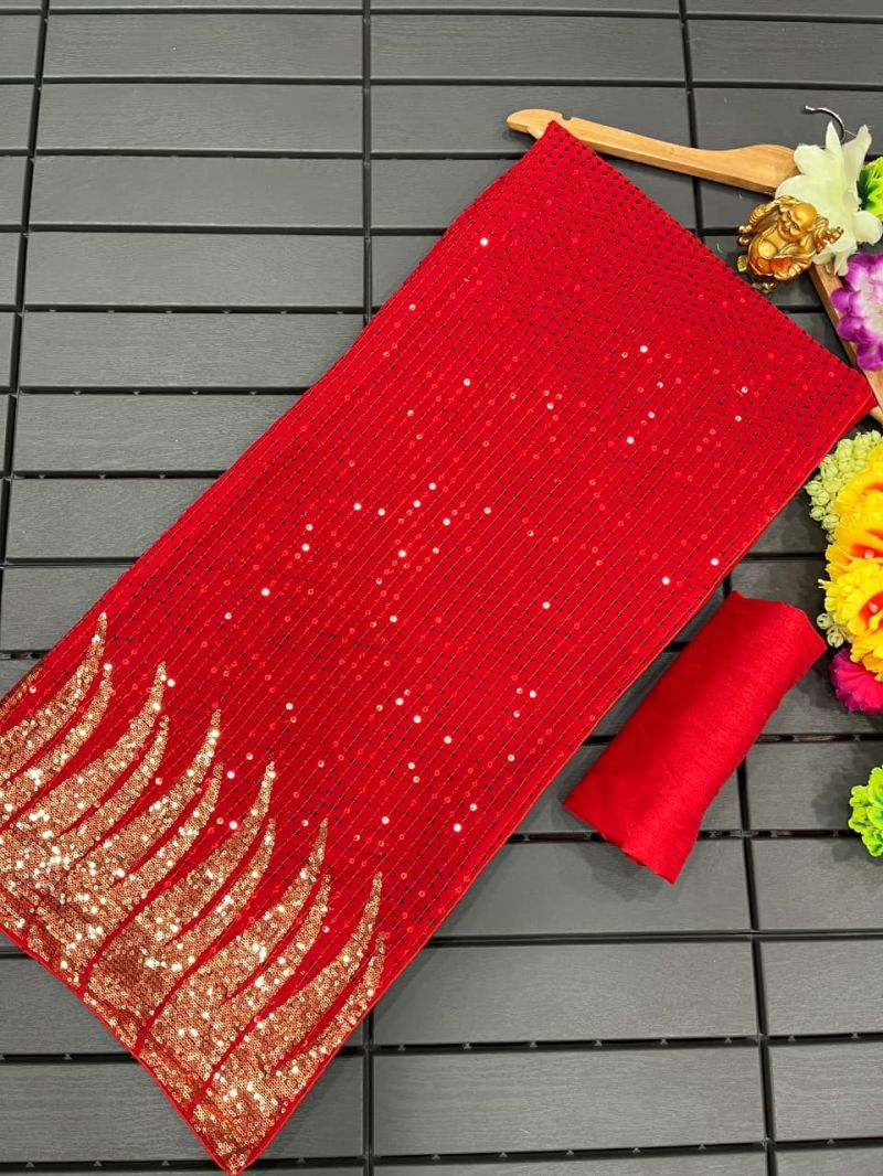 Amrah Wholesale Df 3405 Georgette Sequence Embroidery Worked Saree