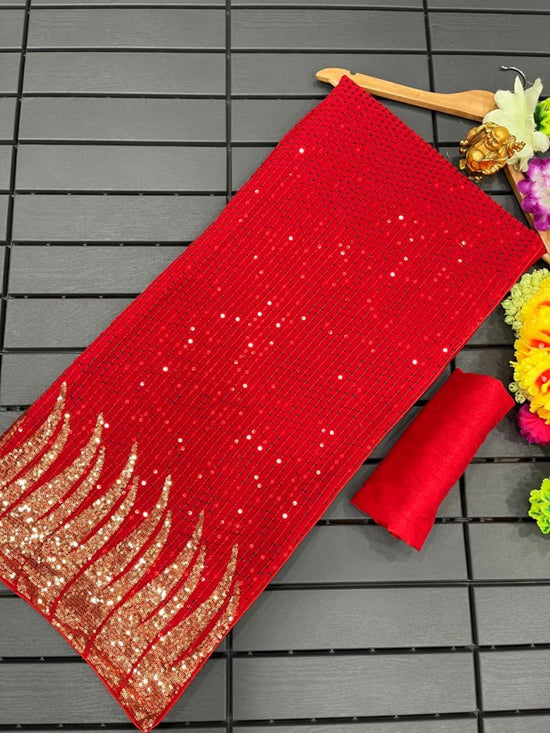 Amrah Wholesale Df 3405 Georgette Sequence Embroidery Worked Saree