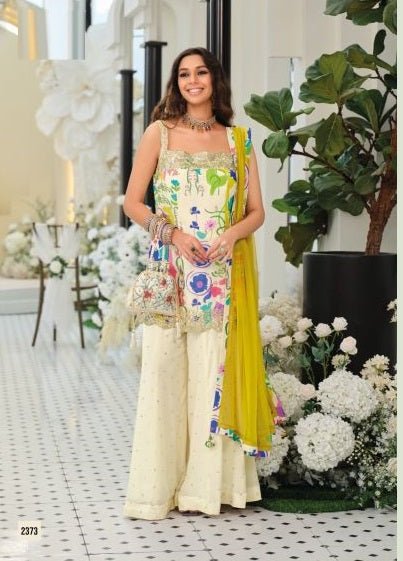 Amrah Wholesale Dhel 2373 Chinon Digital Print Embroidered Kurti Pant Dupatta Set - Amrah Wholesale