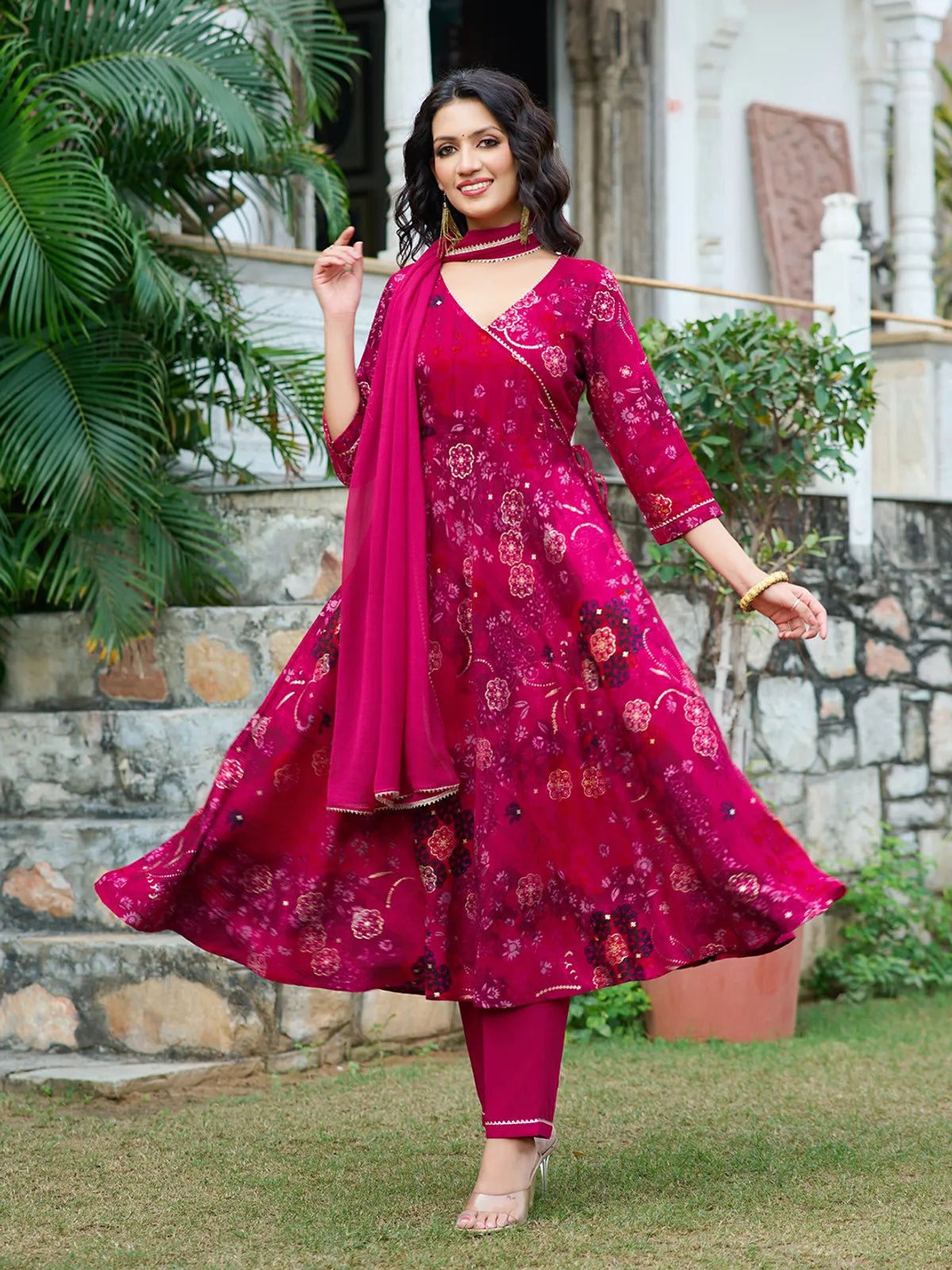 Amrah Wholesale Dhruvi 434 Rayon Kurti Pant Dupatta Set - Amrah Wholesale