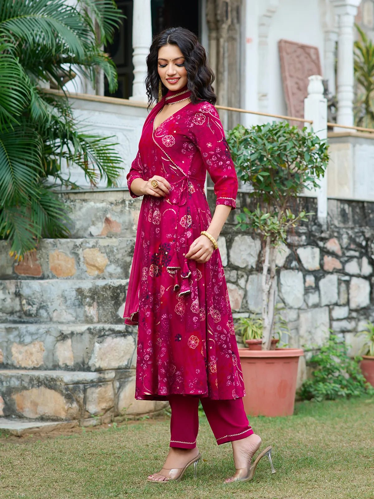 Amrah Wholesale Dhruvi 434 Rayon Kurti Pant Dupatta Set - Amrah Wholesale