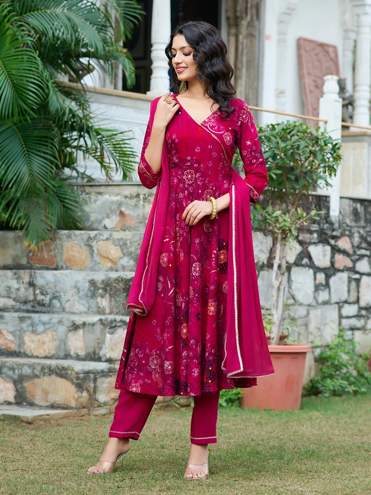 Amrah Wholesale Dhruvi 434 Rayon Kurti Pant Dupatta Set - Amrah Wholesale