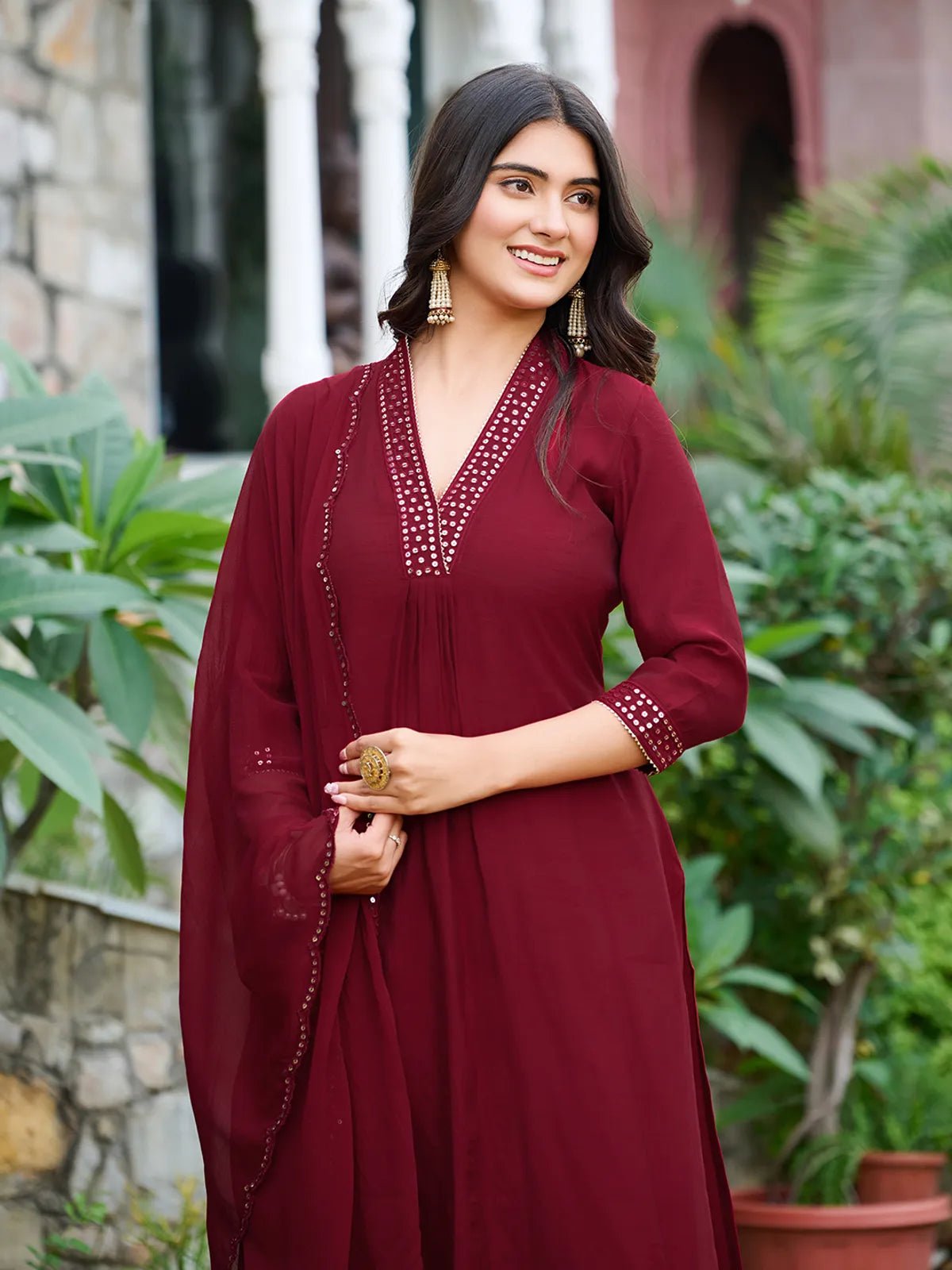 Amrah Wholesale Dhruvi 435 Silk Kurti Pant Dupatta Set - Amrah Wholesale