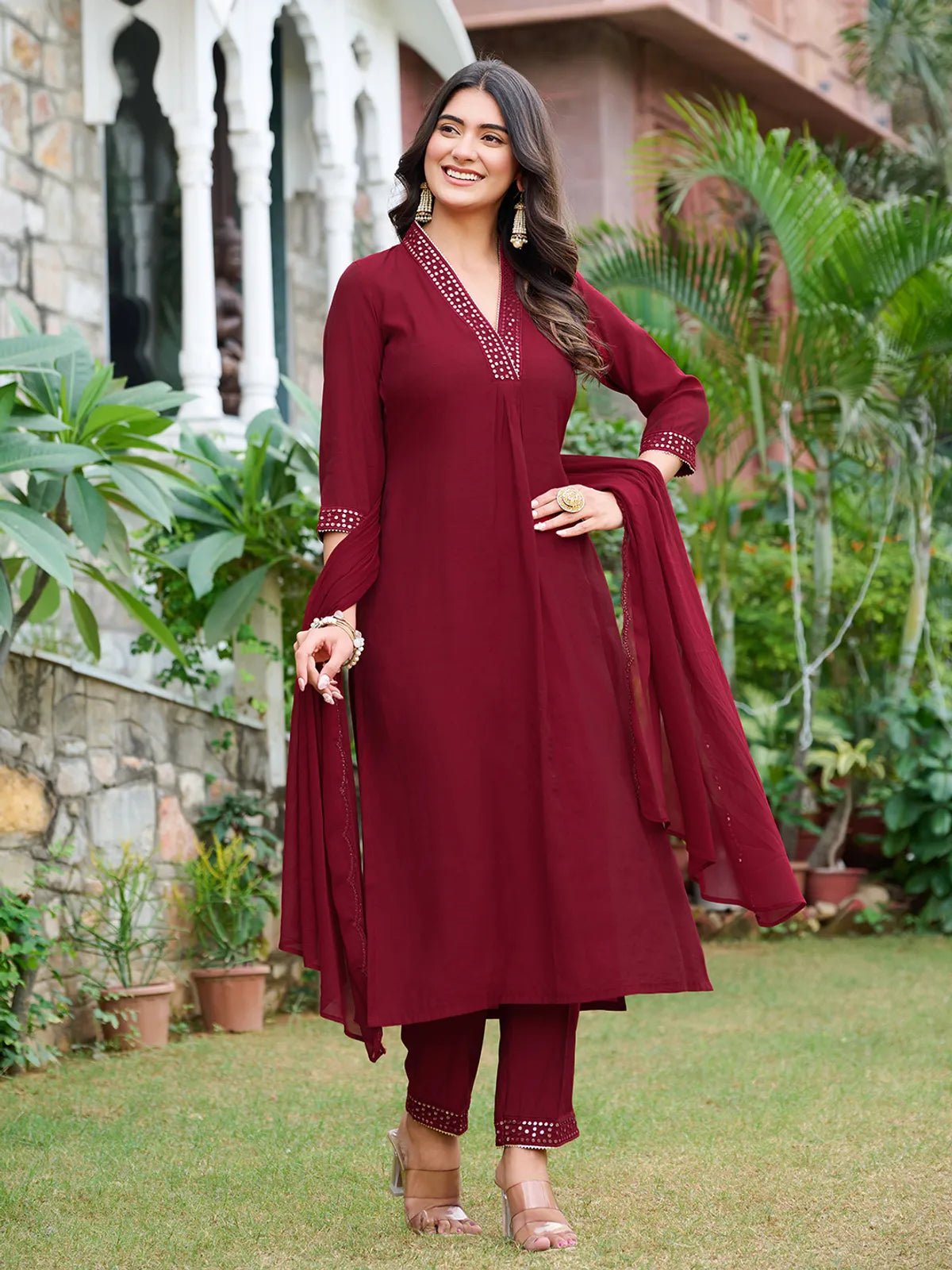 Amrah Wholesale Dhruvi 435 Silk Kurti Pant Dupatta Set - Amrah Wholesale