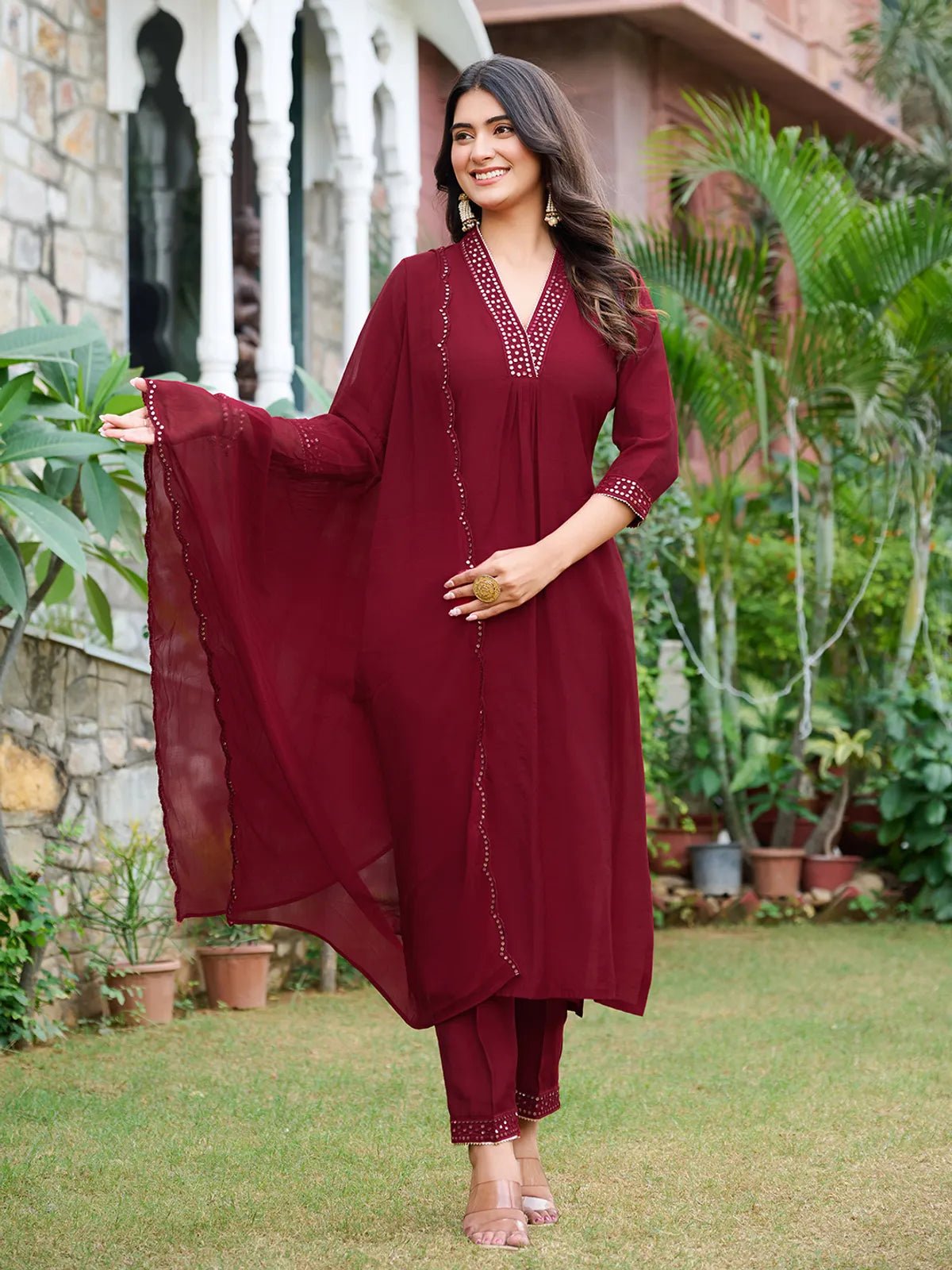 Amrah Wholesale Dhruvi 435 Silk Kurti Pant Dupatta Set - Amrah Wholesale
